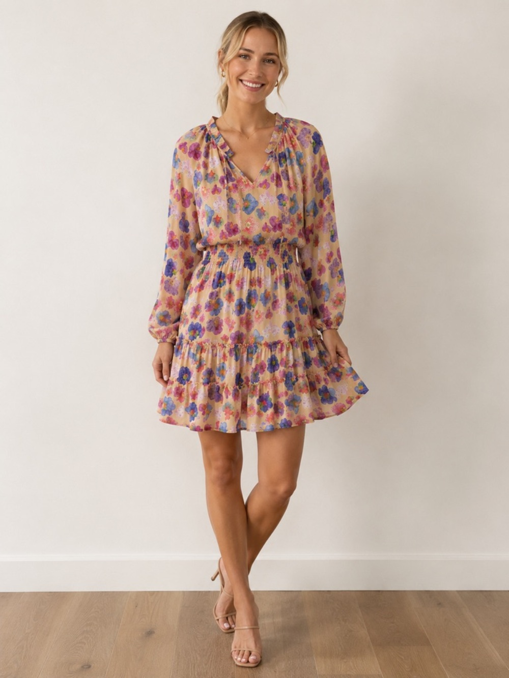 NICOLE MILLER Collection Floral Swing Mini Dress \\ S